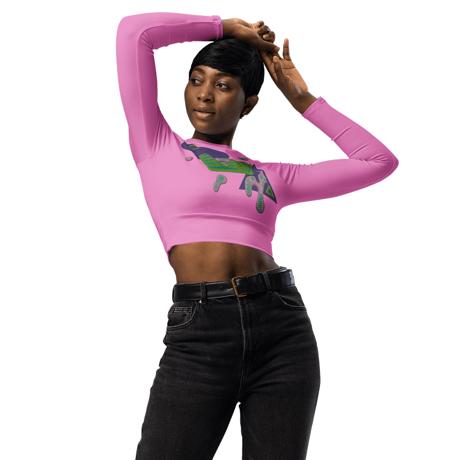 Shape Shenanigans Pink Long Sleeve Crop Top product image (4)