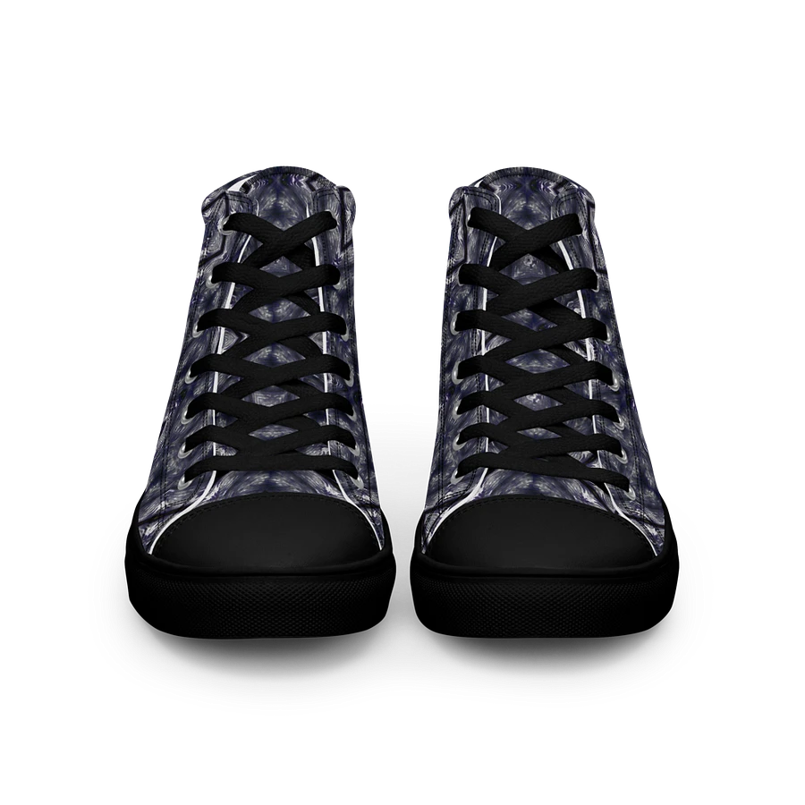Abstract Dark Monochrome Diamond Men's Black Toe Canvas Shoe High Tops product image (39)