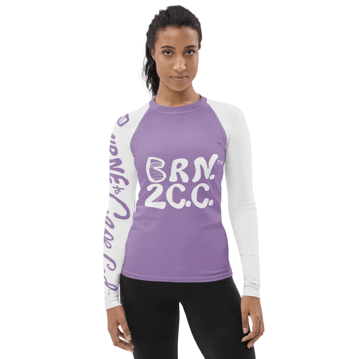 BOURNE to Cape Cod™ | Women's Rash Guard | BRN.2C.C.™ | East Side Lavender with White Sleeves product image (1)