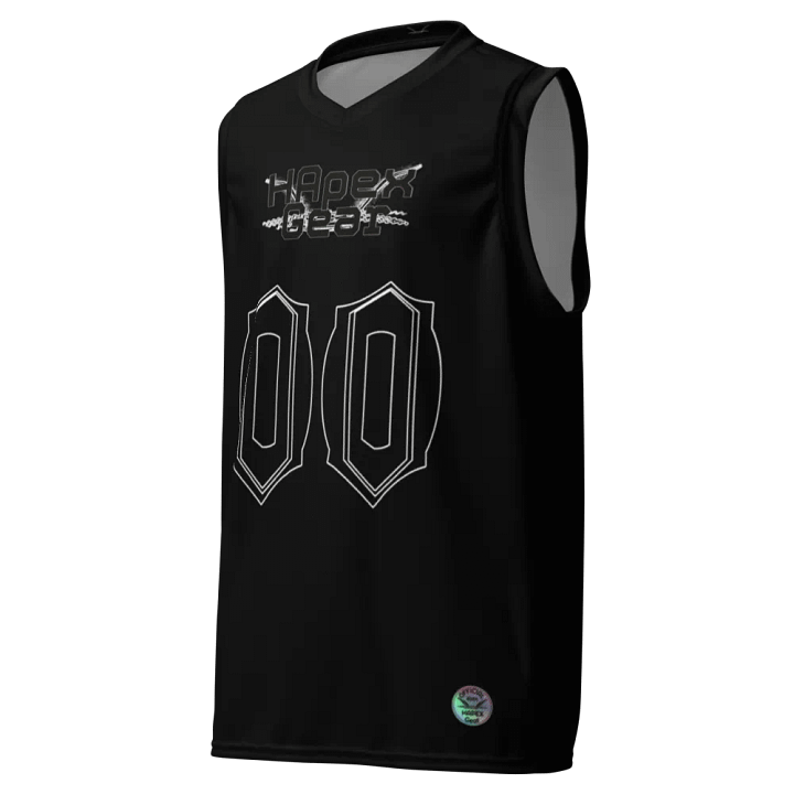 Hélain - Black - Recycled Unisex Basketball Jersey - Black HApex Gear Black Logo product image (1)