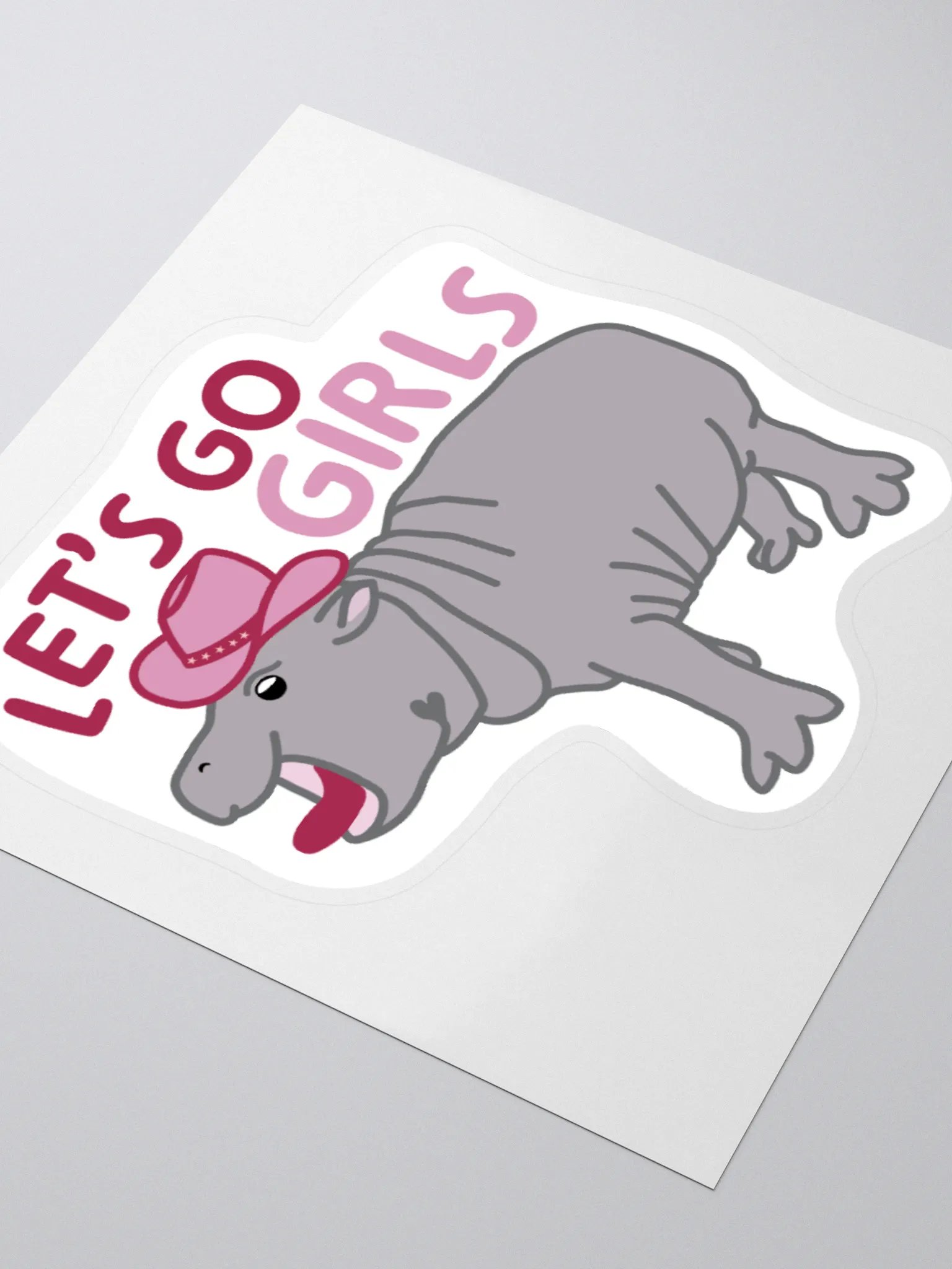 Let's Go Girls Hippo Sticker | Funny Animal Merch product image (4)