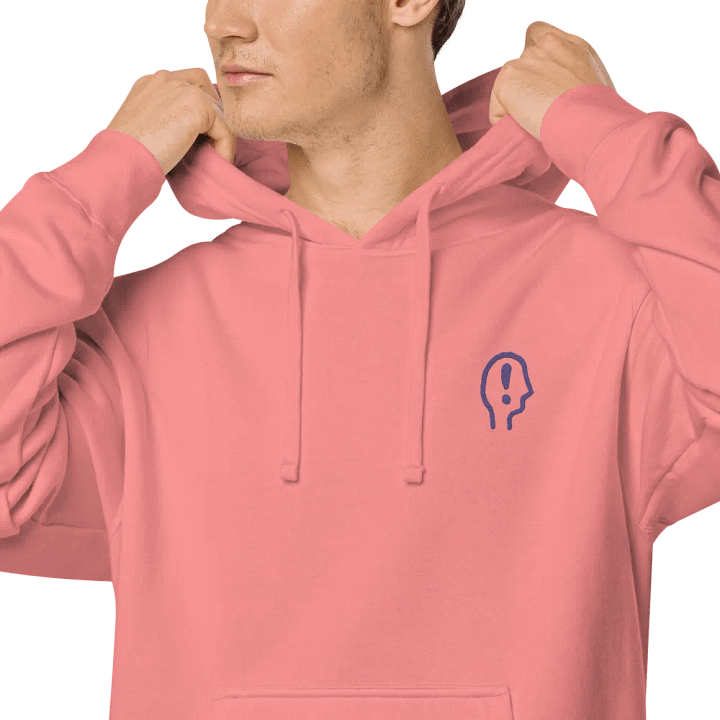 EXCLAIMING MENTALLY (purple) embroidered pigment hoodie product image (1)