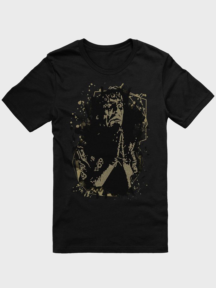 Alice Cooper praying hands T-Shirt. Black and gold sand art. product image (1)