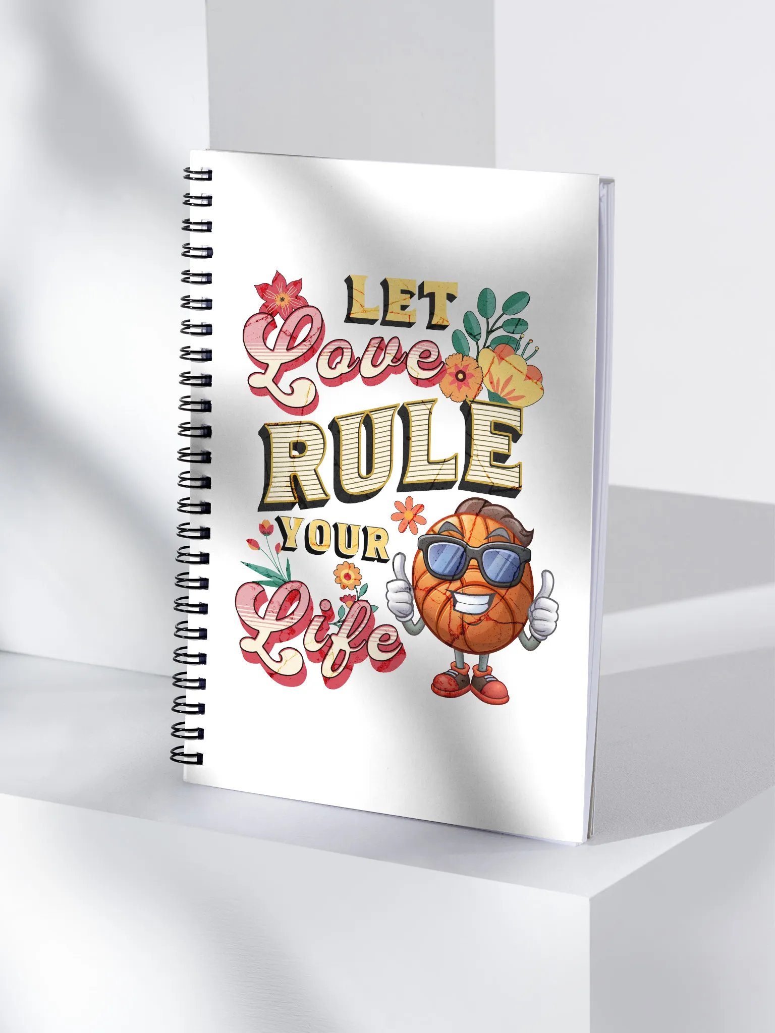 Let Love Rule Your Life Basketball Spiral Notebook product image (1)