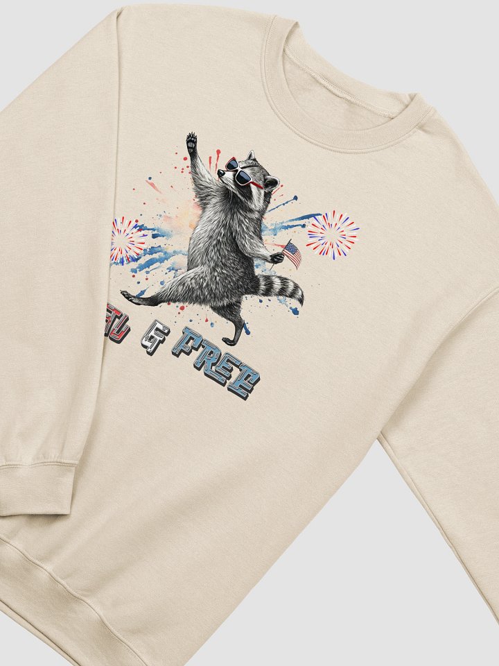 Feral And Free Raccoon Patriotic Celebration Sweatshirt product image (16)