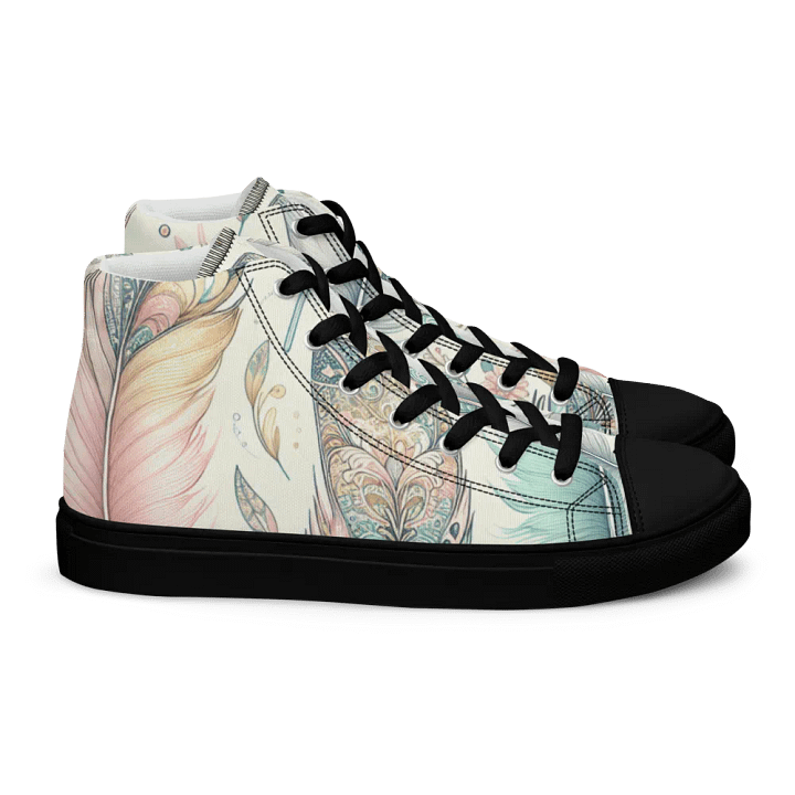 Whimsical Feathers High Top Canvas Shoes product image (2)