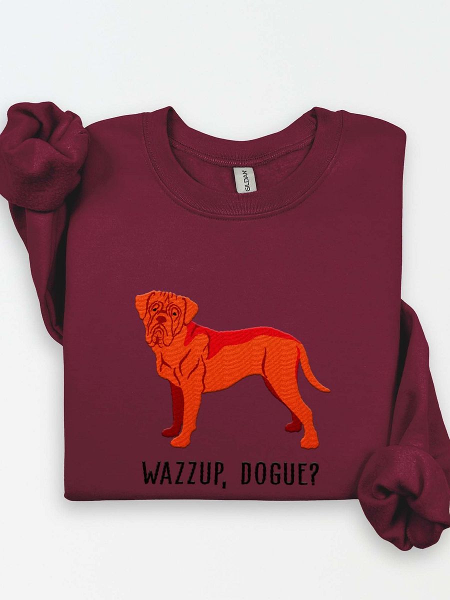 Wazzup, Dogue Sweatshirt (Embroidered) of a Dogue de Bordeaux(Red) product image (1)