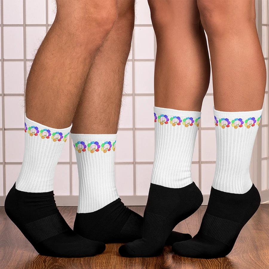White Flower Stripe Socks product image (7)