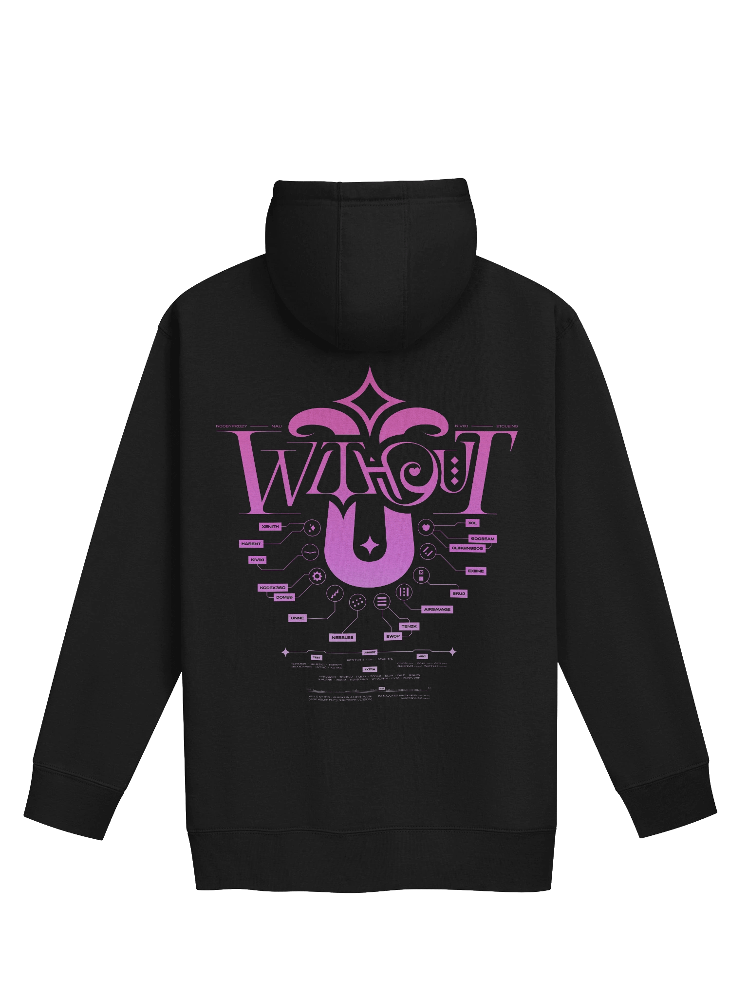 W/O U Gradient Pink/Black Hoodie product image (2)