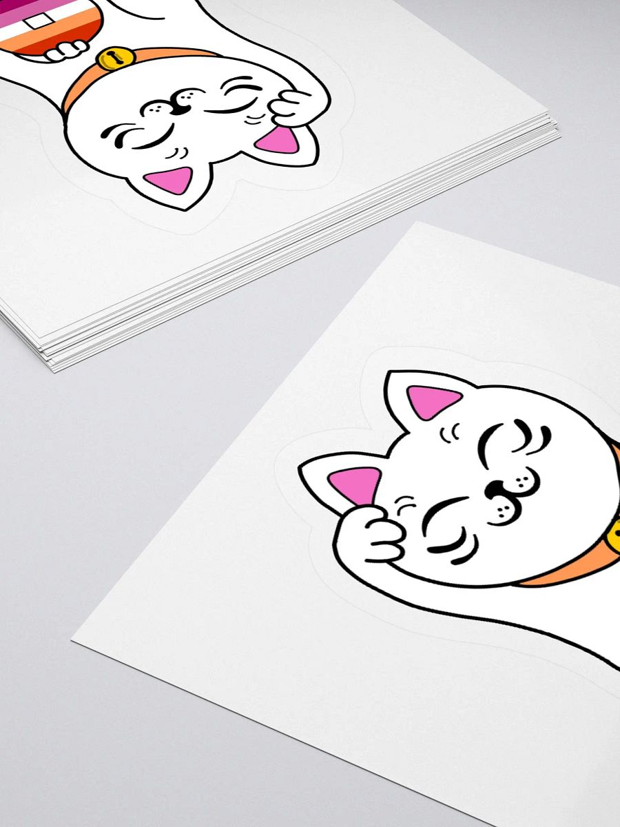 Maneki neko lesbian pride sticker product image (12)