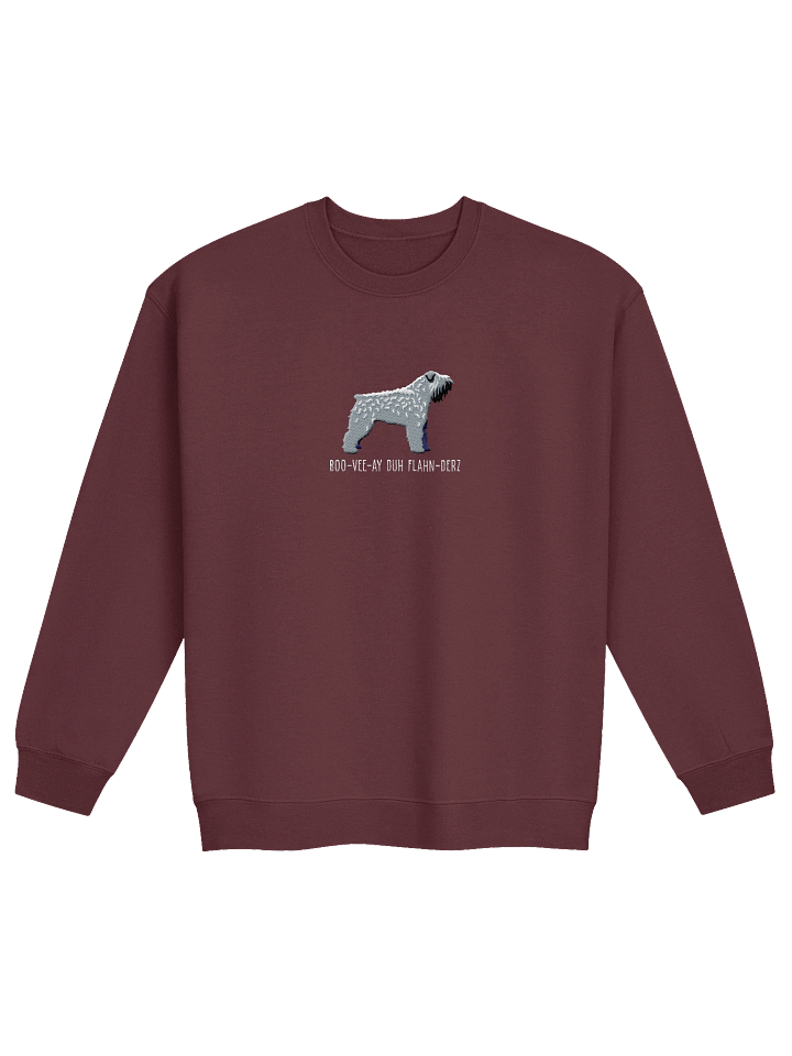 Boo-Vee-Ay Duh Flahn-Derz Sweatshirt (Embroidered) of a Bouvier Des Flandres(Salt & Pepper) product image (5)
