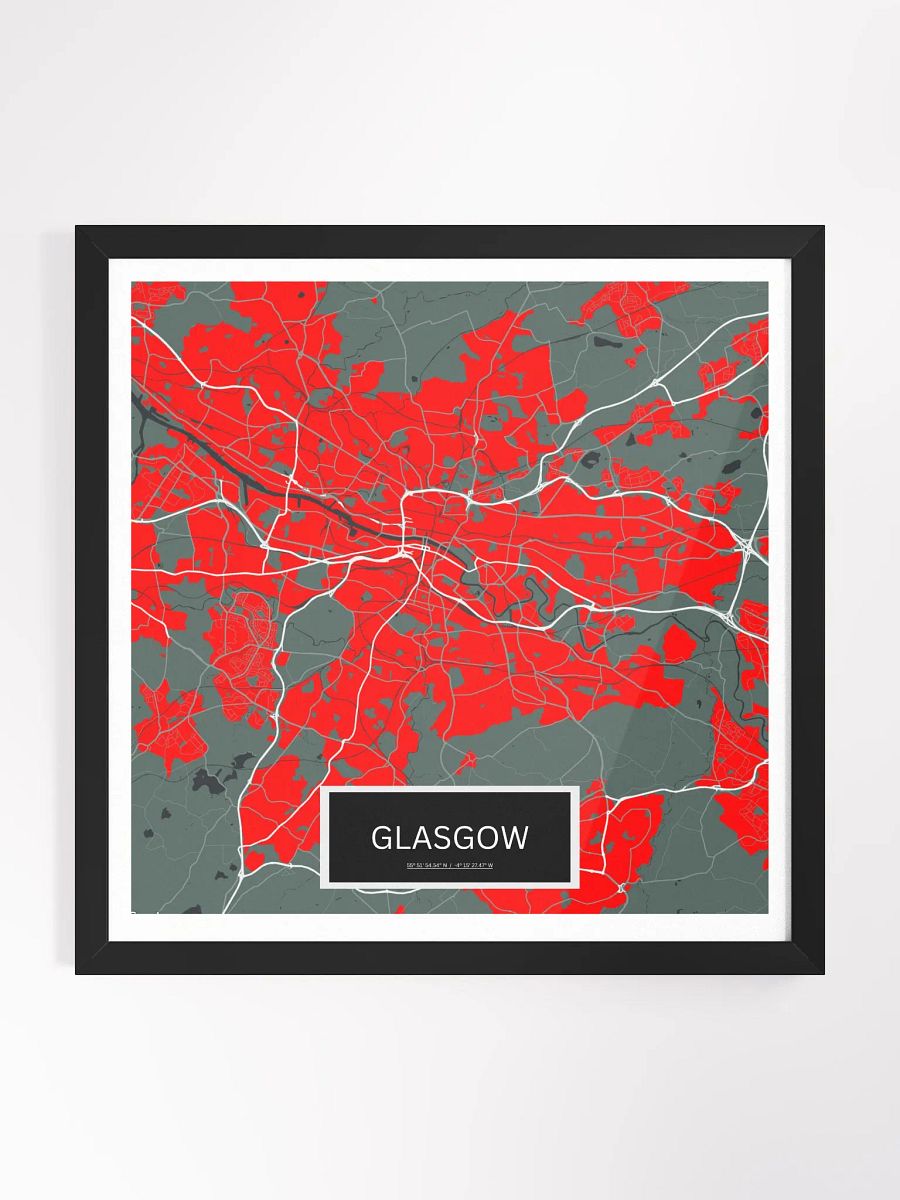 Framed Square Glasgow Art Maps product image (1)