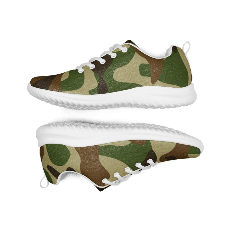 Woodland Green Army Camouflage Military Camo Pattern Women's Athletic Shoes product image (5)