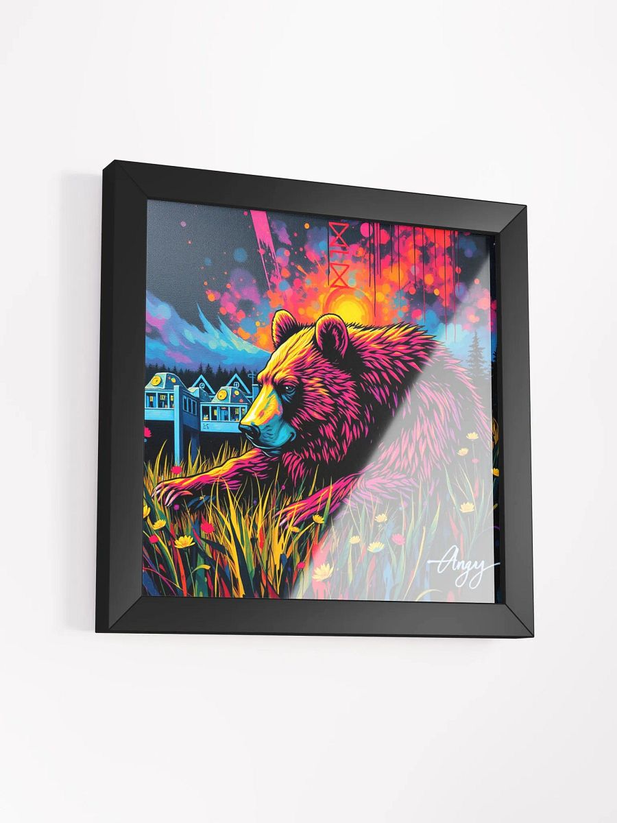 Tripping Bear Vibrant Ayous Wood Framed Matte Poster product image (15)