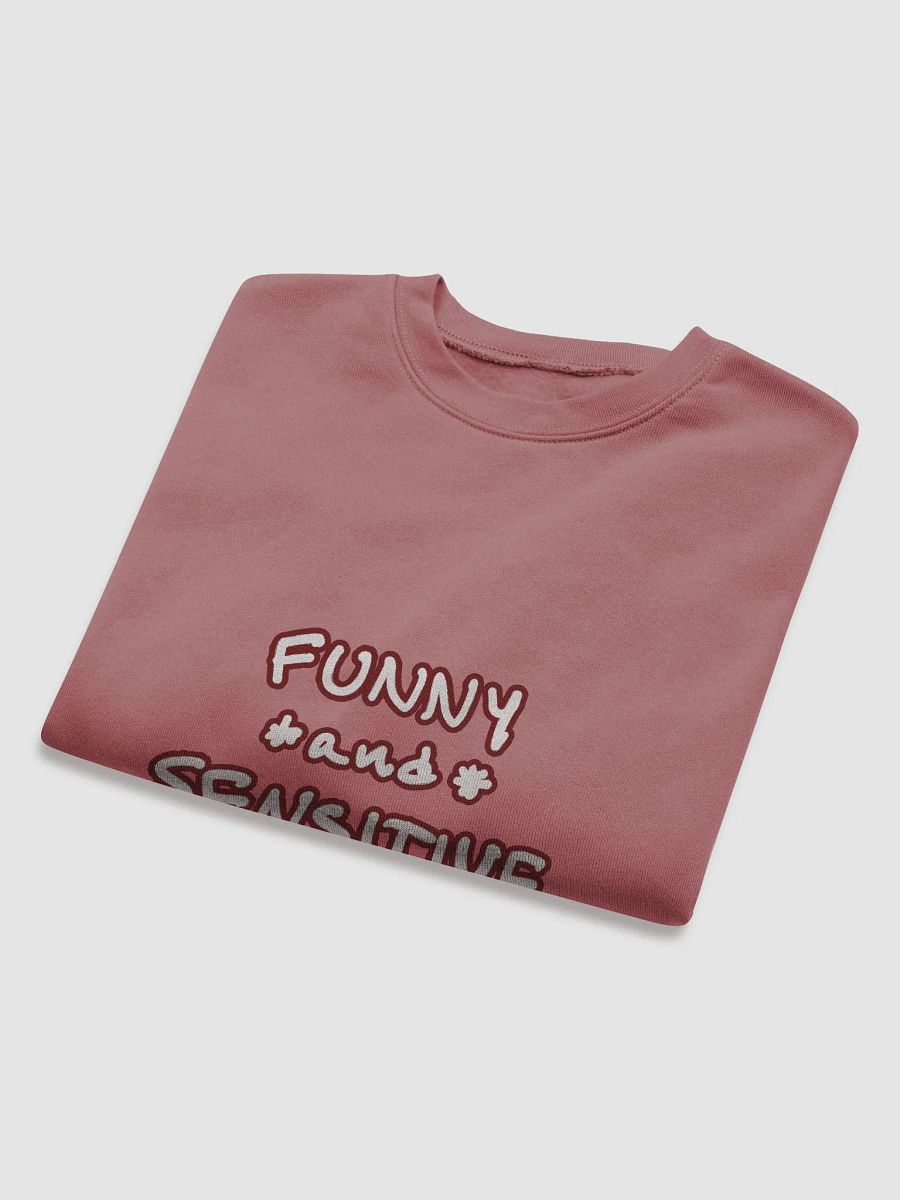 FUNNY *and* SENSITIVE (lined design, #6D1616) women’s fleece crop sweatshirt product image (24)