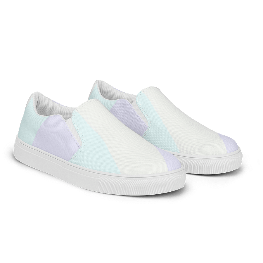 Pastel Wave Women's Slip-On Canvas Shoes product image (2)