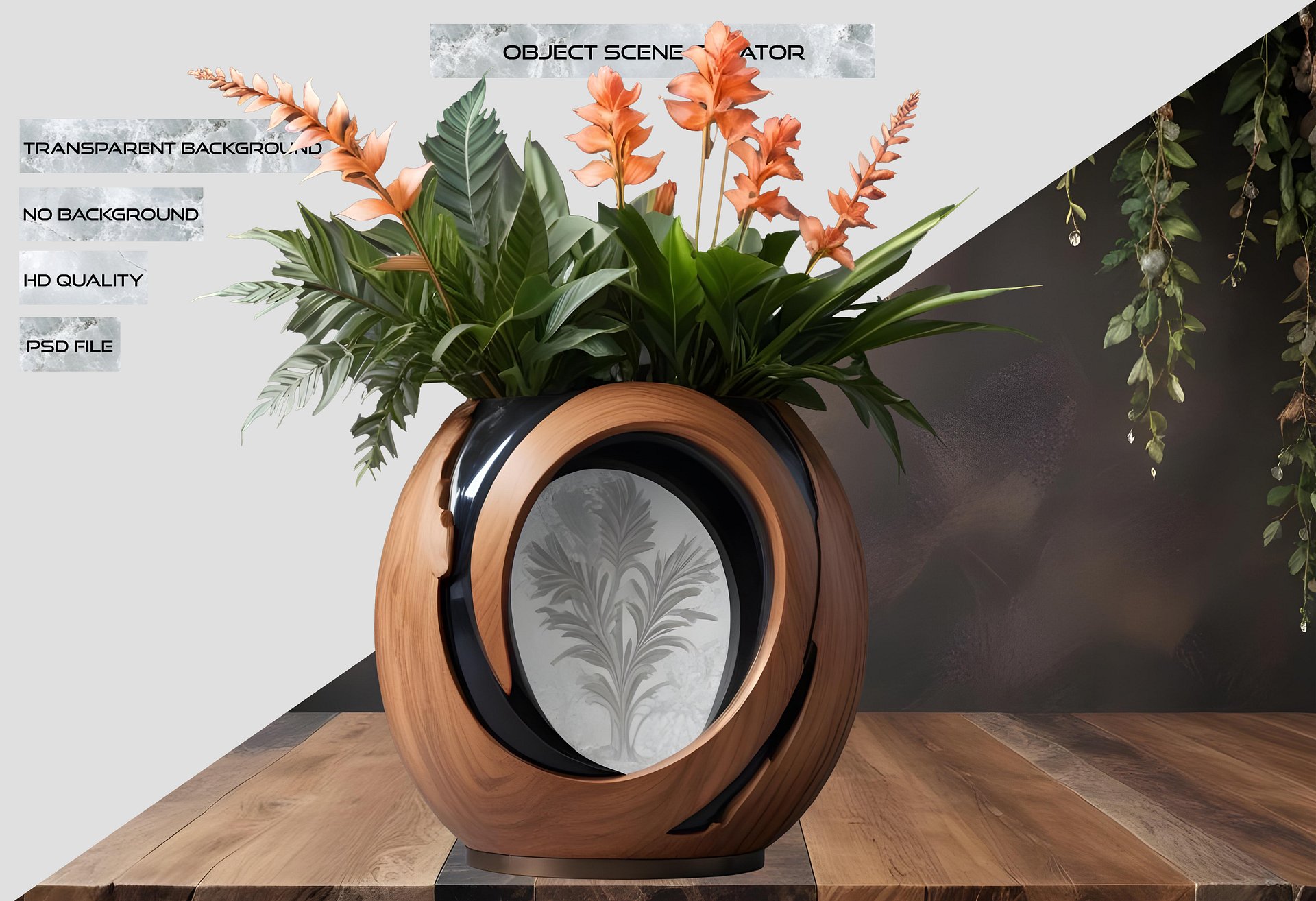 Dream of Eternity – Art Deco Floral Arrangement PNG product image (2)