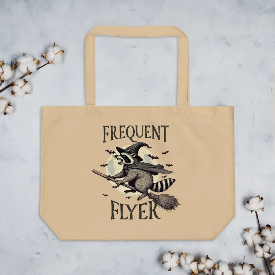 Witchy Raccoon Organic Tote Bag product image (7)