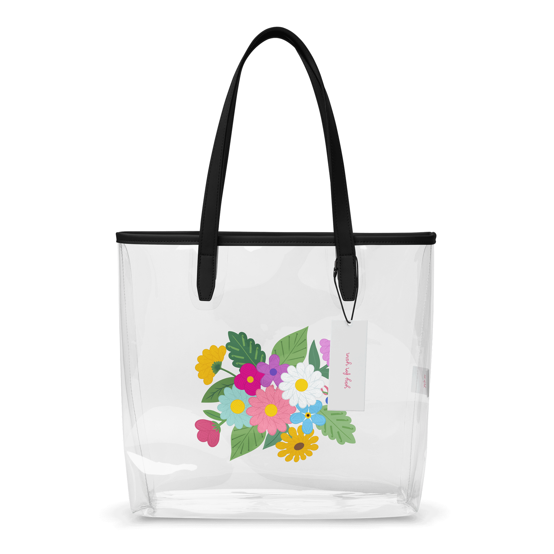 Floral Yarn Clear Tote Bag product image (1)
