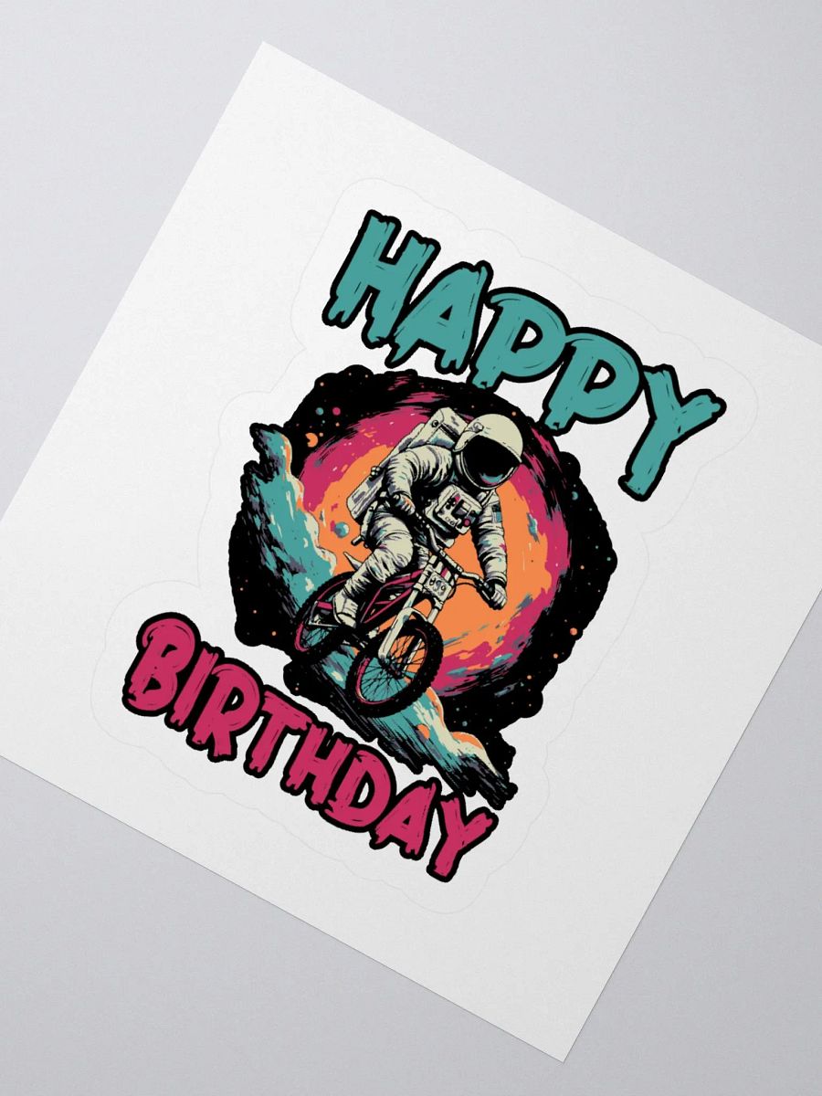 Happy Birthday (Astronaut on a Bike) Sticker product image (2)
