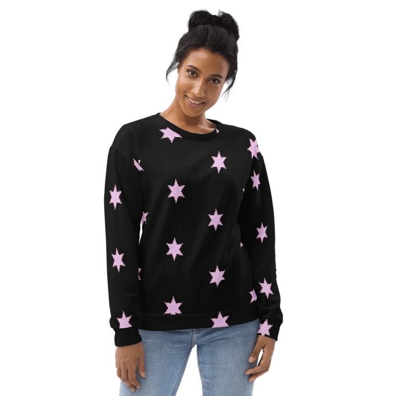 Abstract Repeating Pink Stars Unisex All Over Print Sweatshirt product image (12)