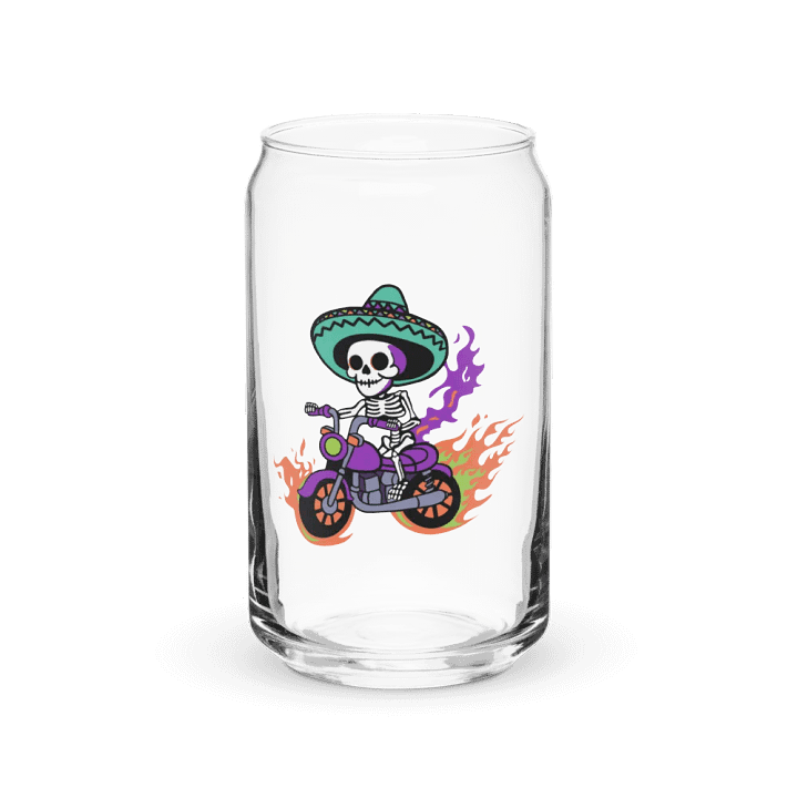 Bone to be Wild Colorful 16oz Can-Shaped Drinking Glass product image (1)