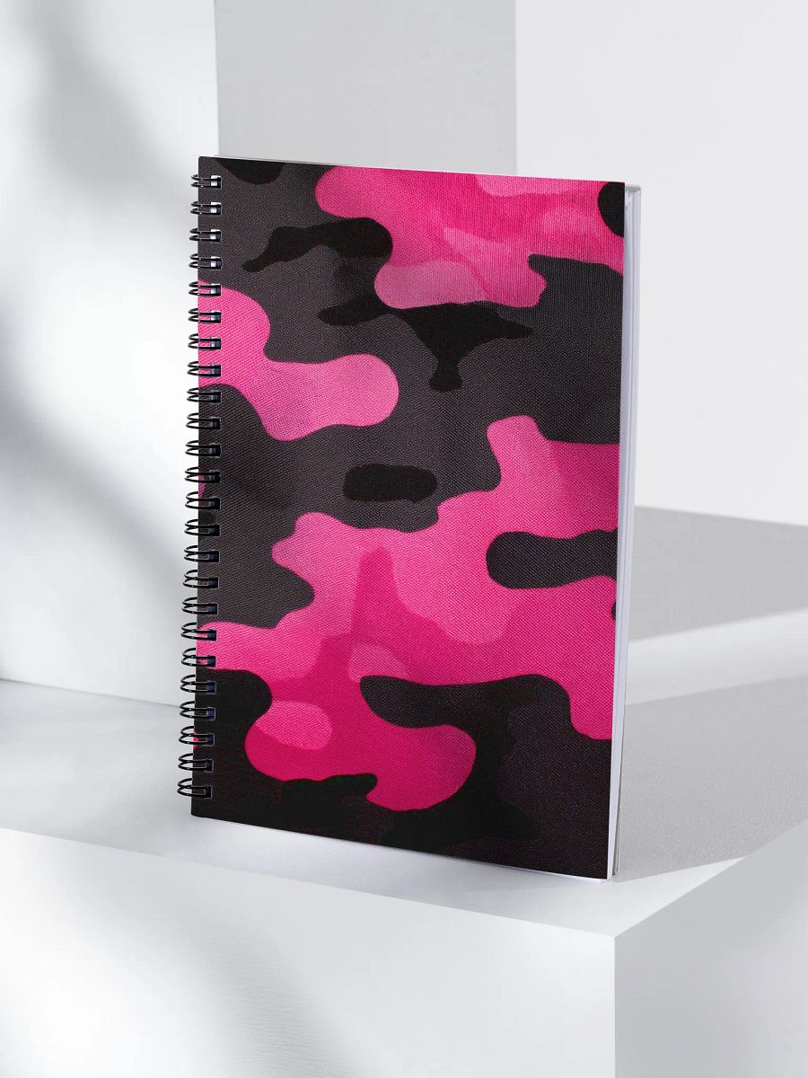 Spiral Notebook black and pink camo product image (4)