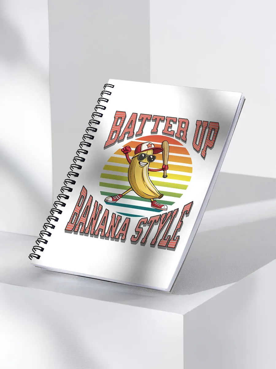 Batter Up Banana Style Baseball Spiral Notebook product image (3)