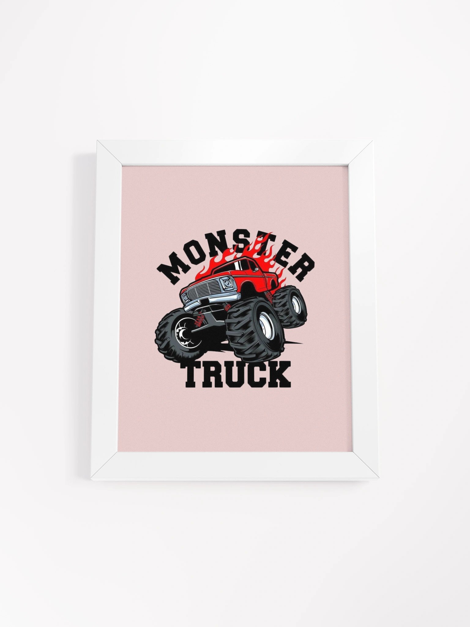 Flaming Monster Truck Framed Poster product image (1)