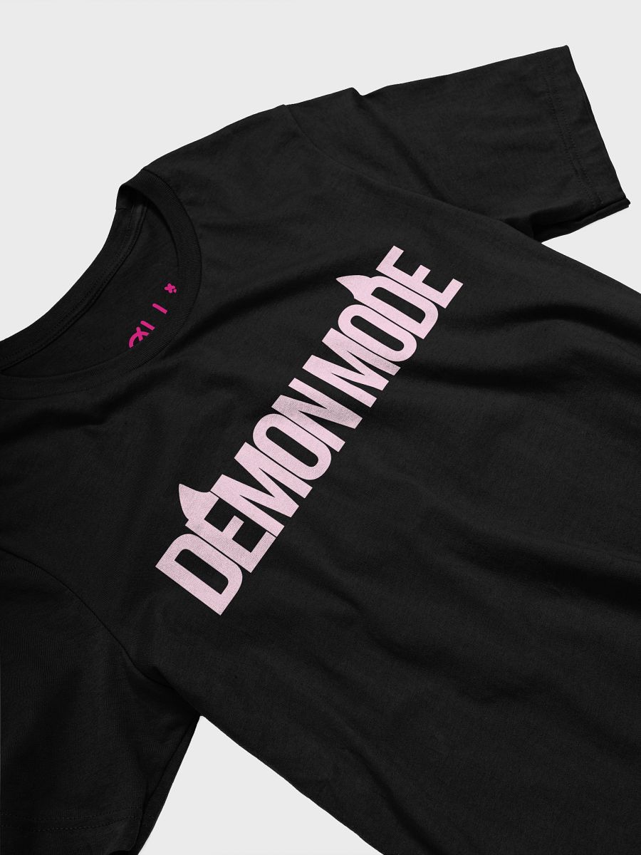 Demon Mode Black T-shirt (Pink Lettering) product image (3)