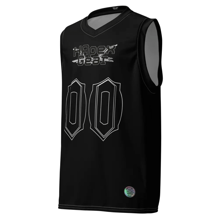 Freaky Hoody - Black - Recycled Unisex Basketball Jersey - Black HApex Gear Black Logo product image (1)