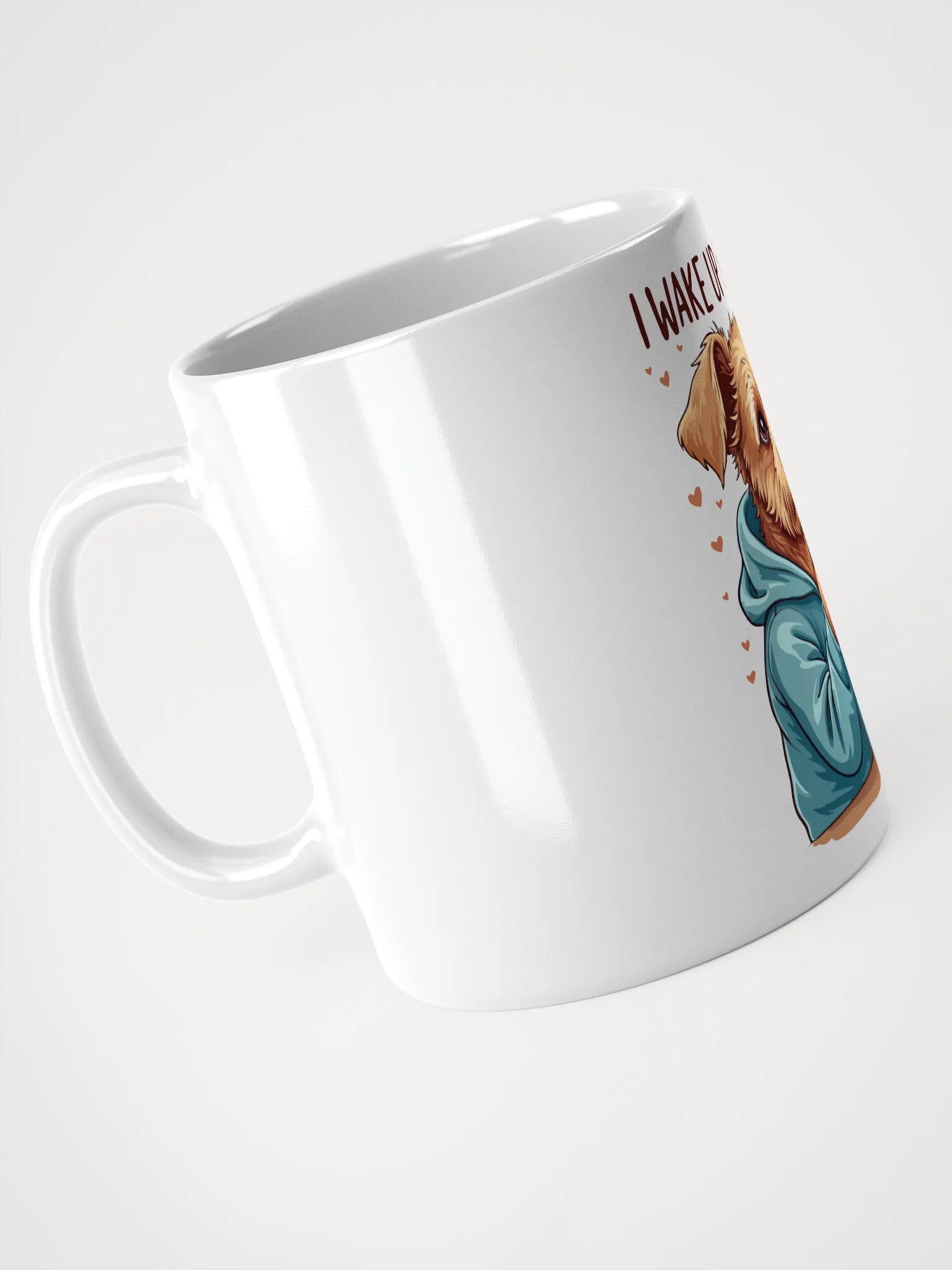 Funny dog mug - I wake up because of coffee not because of work product image (4)