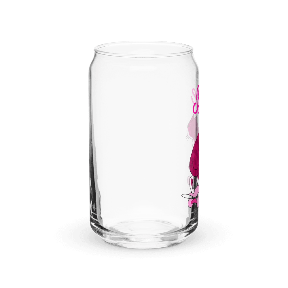 "Bye" Pink Skater Cat Can-Shaped Glass with or without Lid & Straw product image (4)