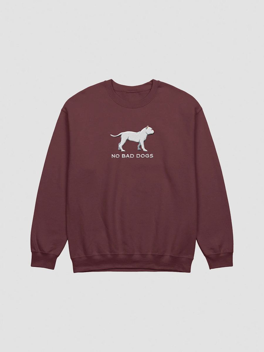 No Bad Dogs Sweatshirt (Embroidered) of an American Bully(White) product image (7)