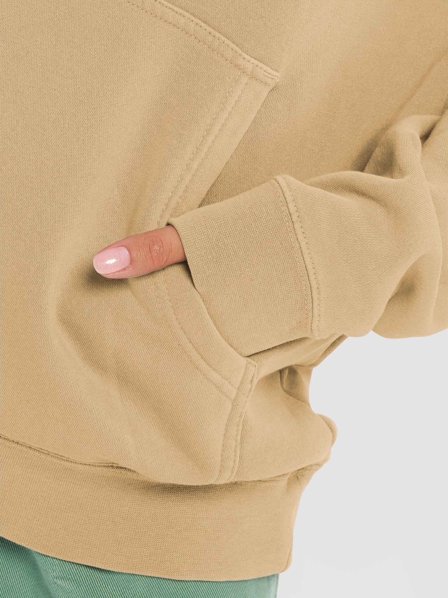 Plain Color Pigment Sandstone Hoodie product image (5)