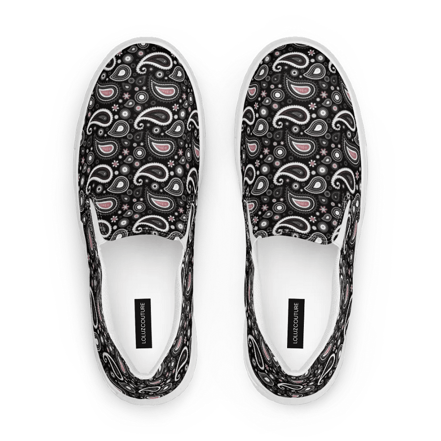Black Paisley Dreams Men's Slip-On Shoes product image (10)