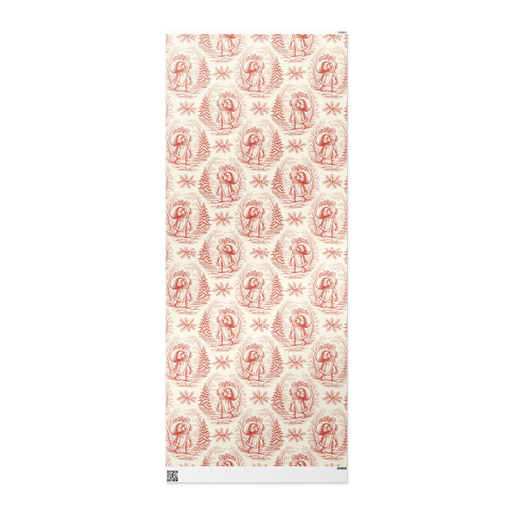 Saint Nicholas Vintage Christmas Red Toile Chinoiserie Wrapping Paper product image (3)