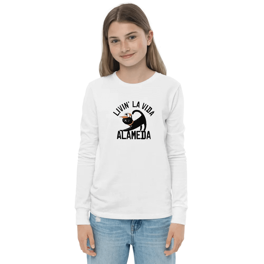 Cool Cat Bella+Canvas Youth Long Sleeve T-Shirt product image (1)