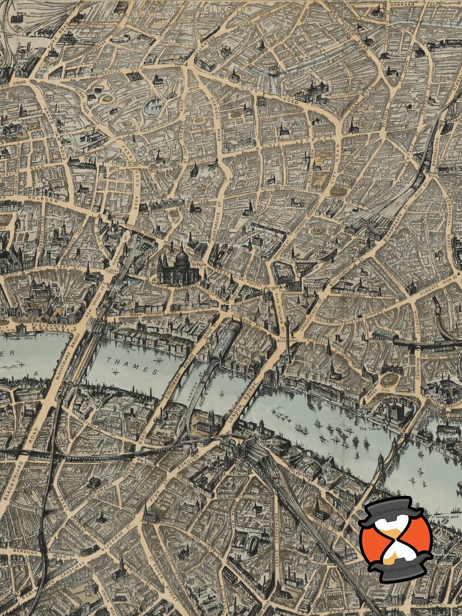 London 1892 Framed Poster Print – Hand-Drawn Historic City Map Print product image (3)