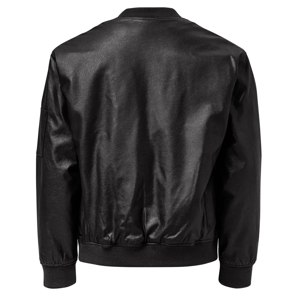 Midnight Mystery Faux Leather Bomber Jacket product image (3)