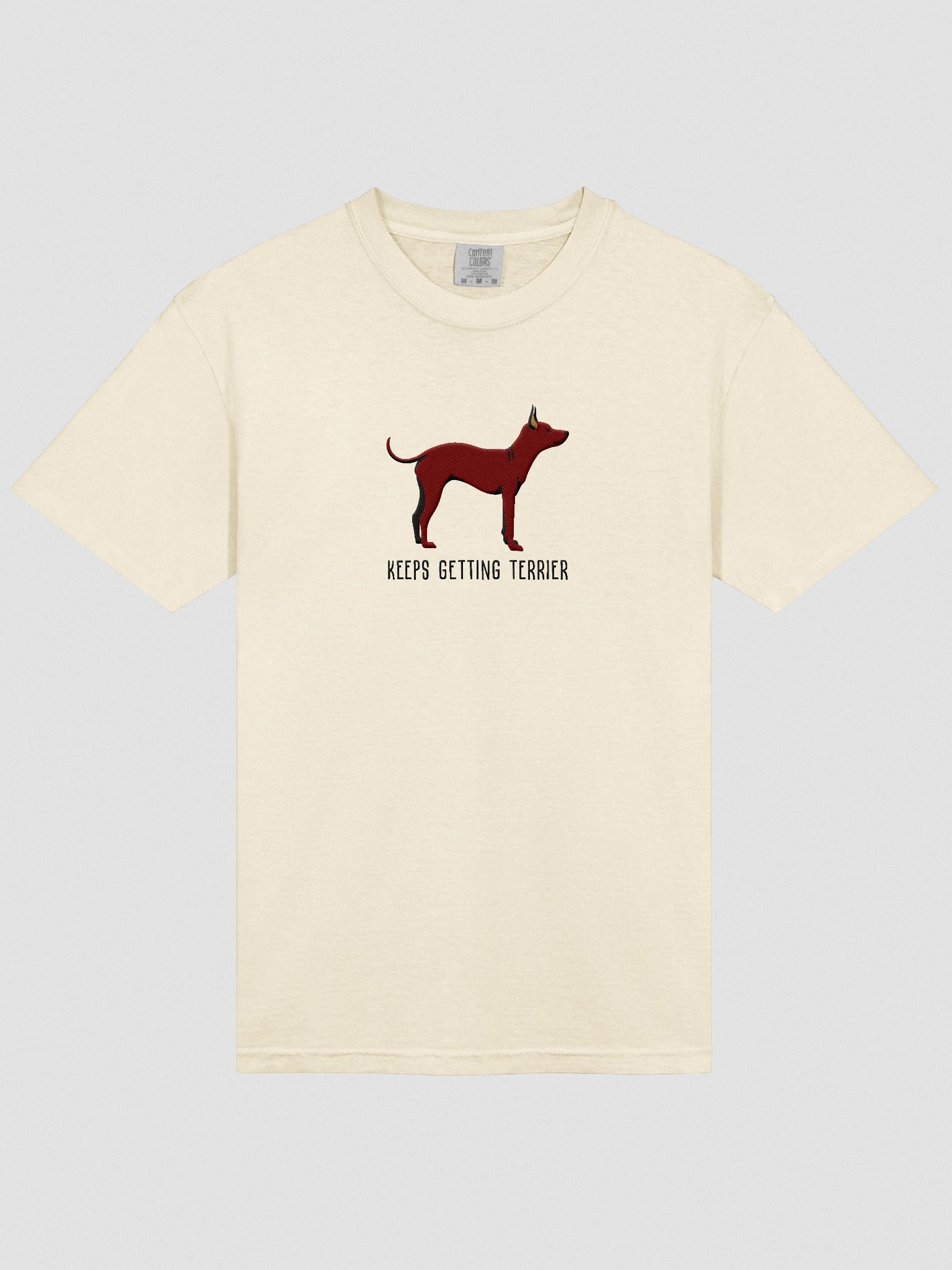 Keeps Getting Terrier T-Shirt(Embroidered) of an American Hairless Terrier(Chocolate) product image (6)