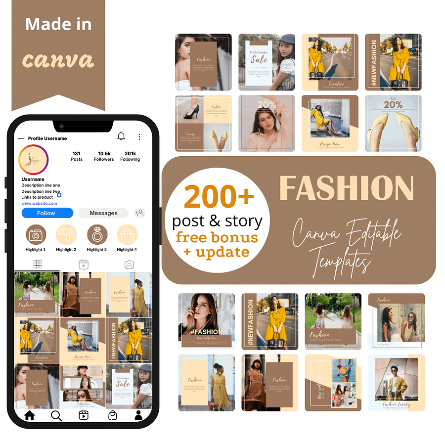 +200 Fashion Social Media Canva Templates product image (1)