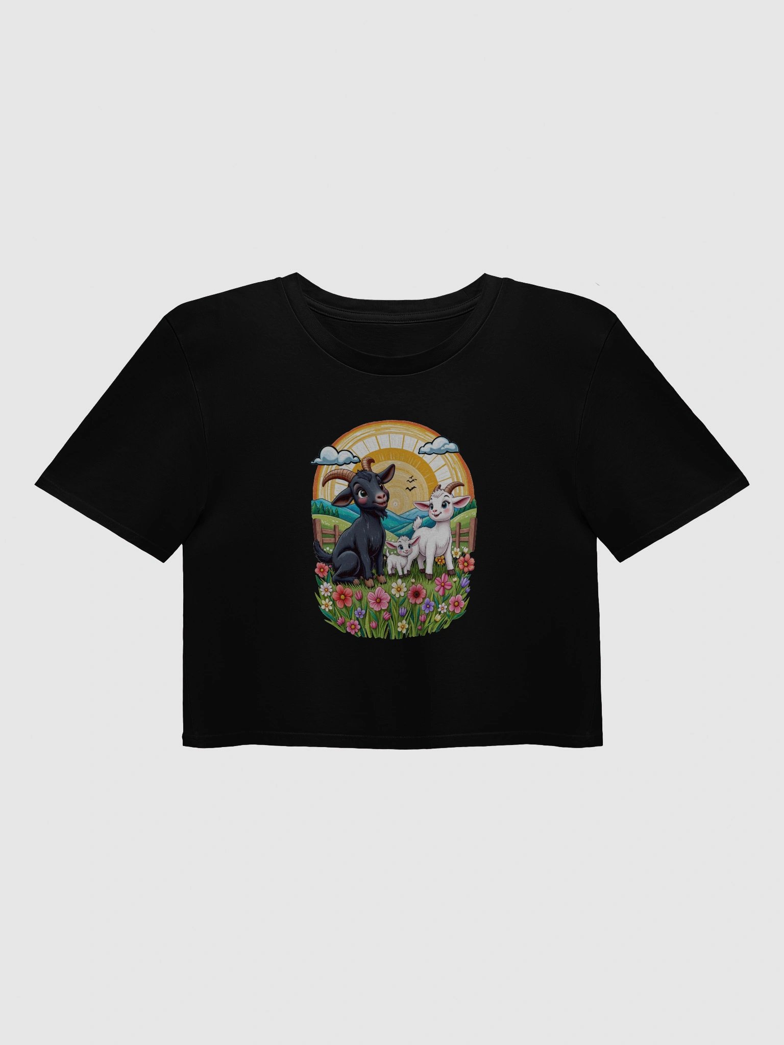 Pastoral Goat Trio Women's Crop Top product image (6)