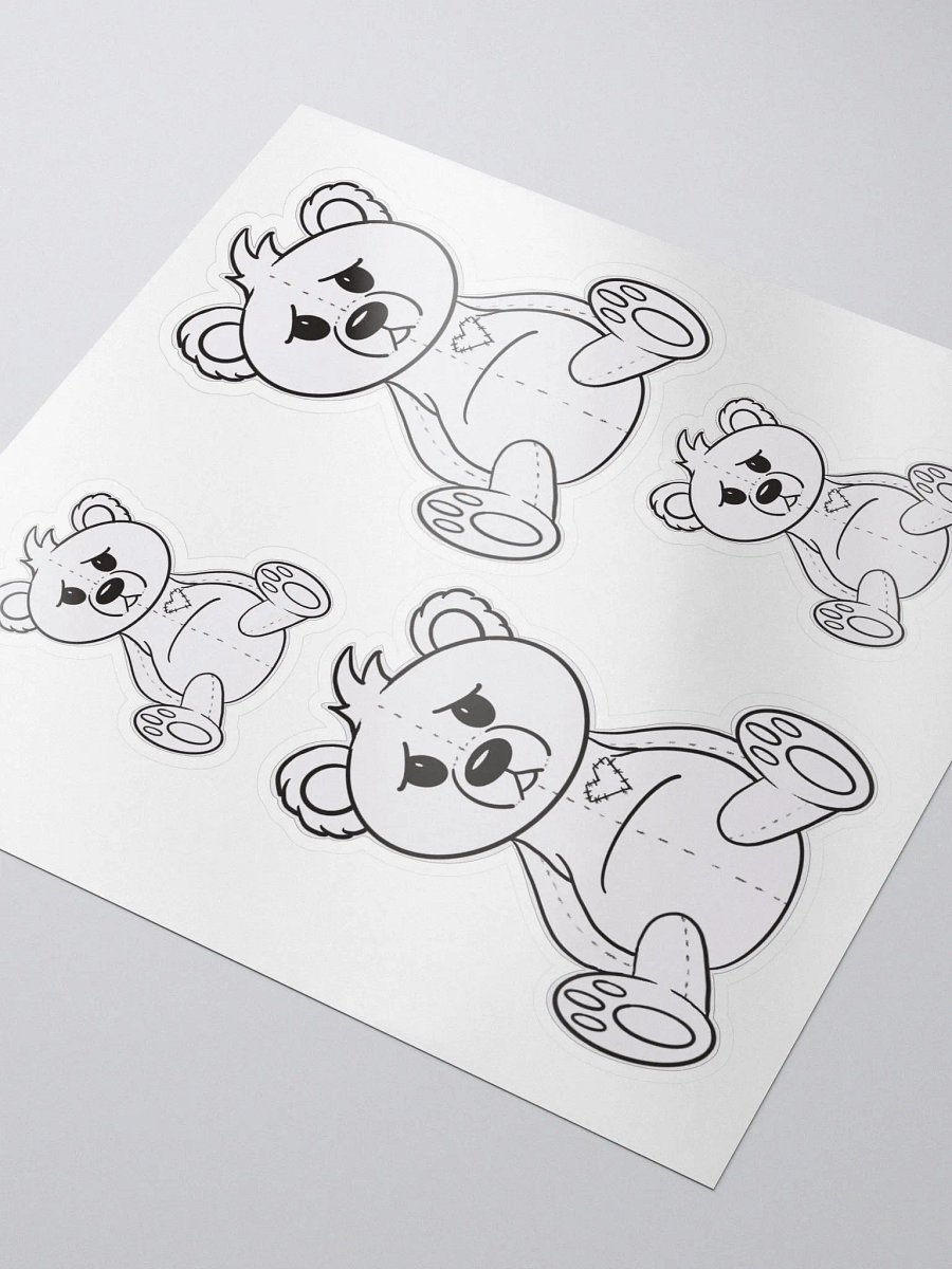 Anxious Teddy B&W Stickers product image (3)