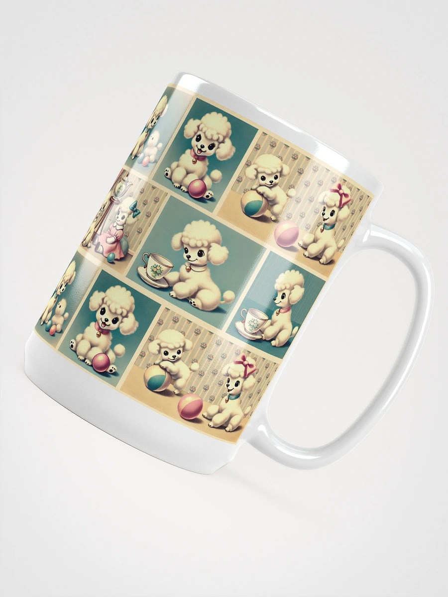 Retro Poodle Puppy Glossy White Mug product image (4)