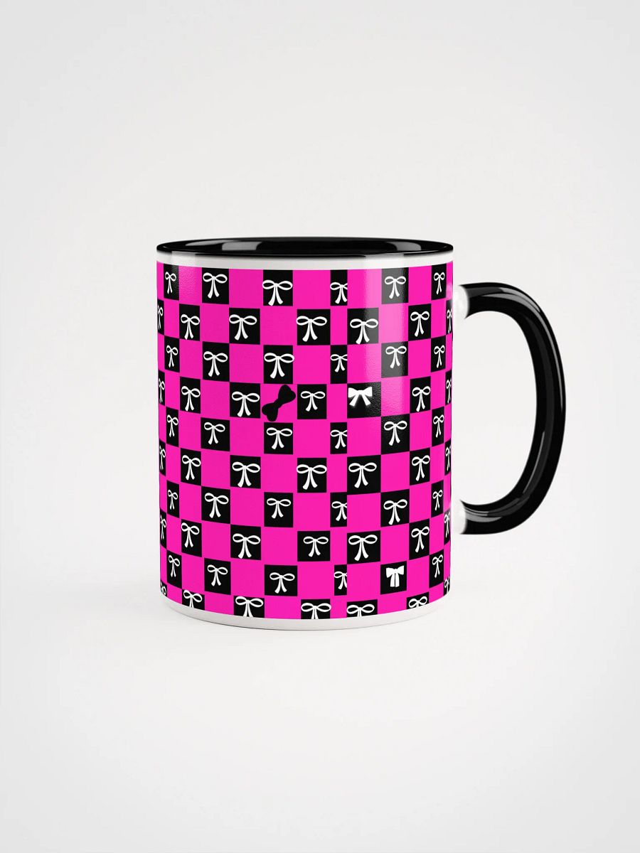Bow Design Checkerboard Ceramic Coffee Mug product image (1)