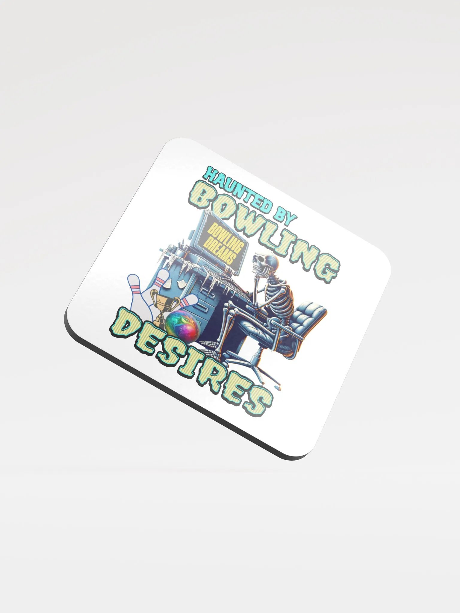 Haunted By Bowling Desires Cork Coaster product image (2)