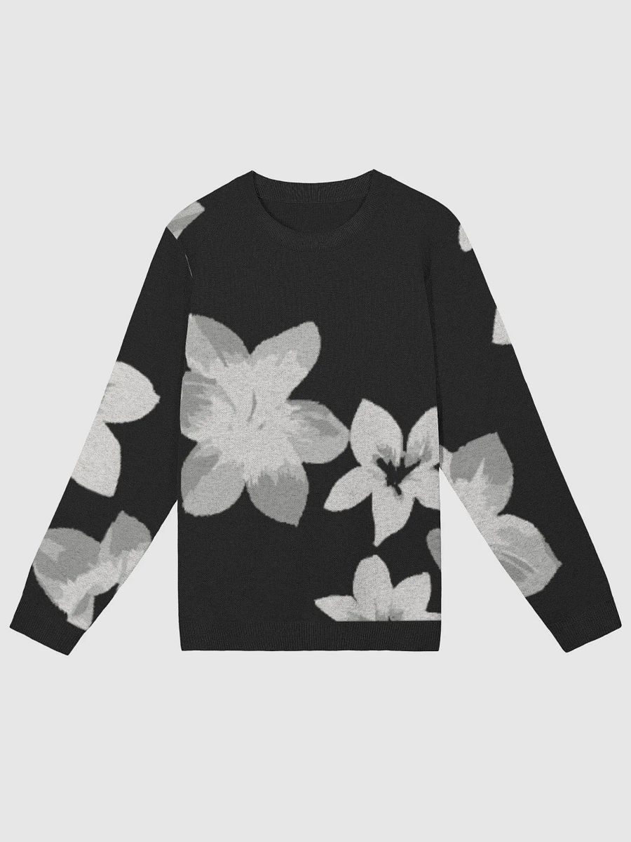 Volcanic Ash Translucent Caribbean Flower Print | Knitted Crewneck Sweater Classic Fit product image (4)