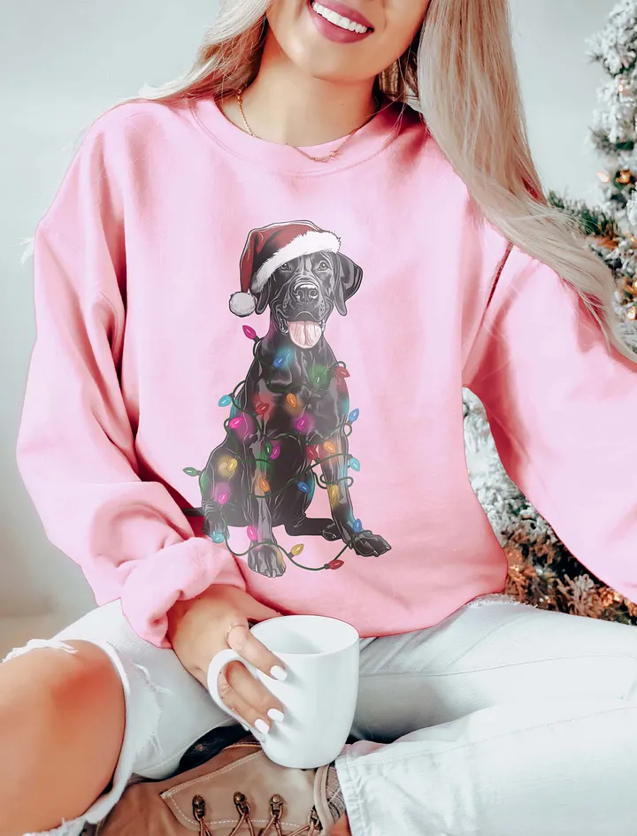 Funny Great Dane(Black) Christmas Sweatshirt product image (15)