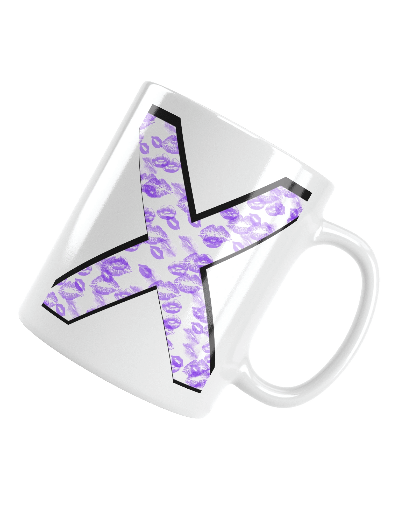 White X Purple Lipstick Kisses | Glossy White Mug product image (11)